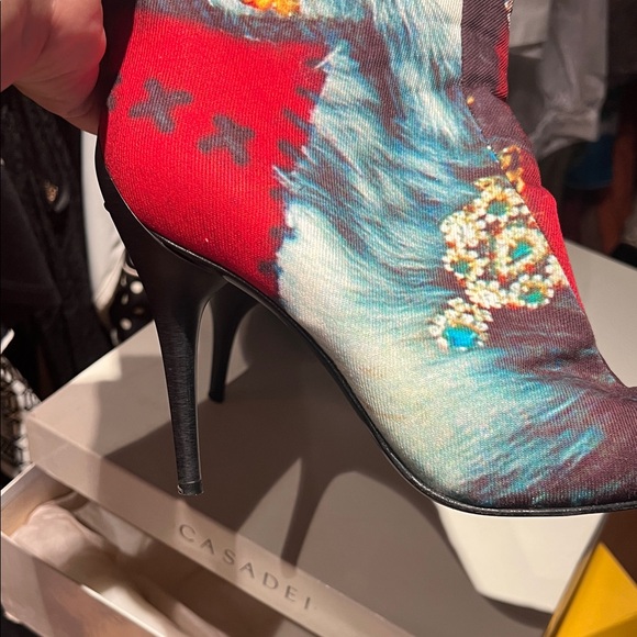 Casadei Multicolor Patterned Heeled Boots - Picture 4 of 7